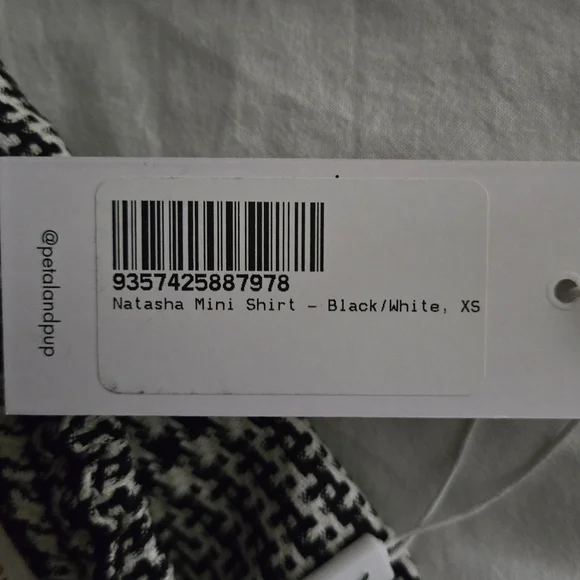 Petal & Pup Classic Black and White Plaid Women's Skort Size XS NWT - Picture 7 of 7